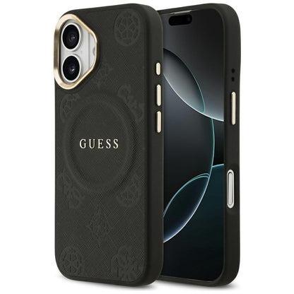 MagSafe Hülle für Apple iPhone 17, Guess, Peony Hot Stamp, Schwarz