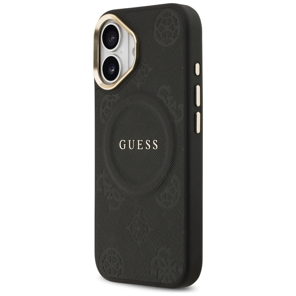 MagSafe Hülle für Apple iPhone 17, Guess, Peony Hot Stamp, Schwarz