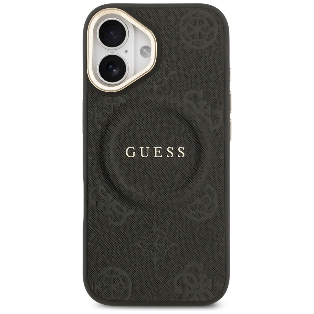 MagSafe Hülle für Apple iPhone 17, Guess, Peony Hot Stamp, Schwarz