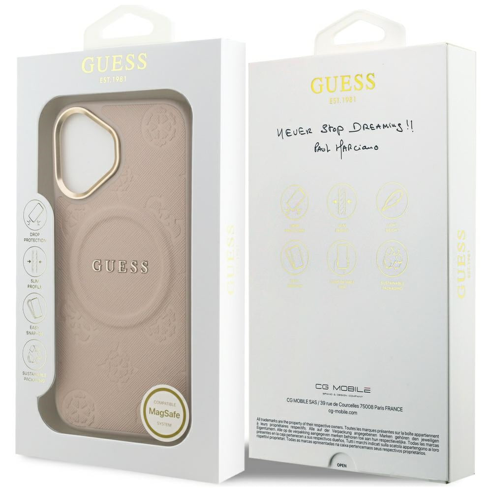 MagSafe Hülle für Apple iPhone 17, Guess, Peony Hot Stamp, Rosa