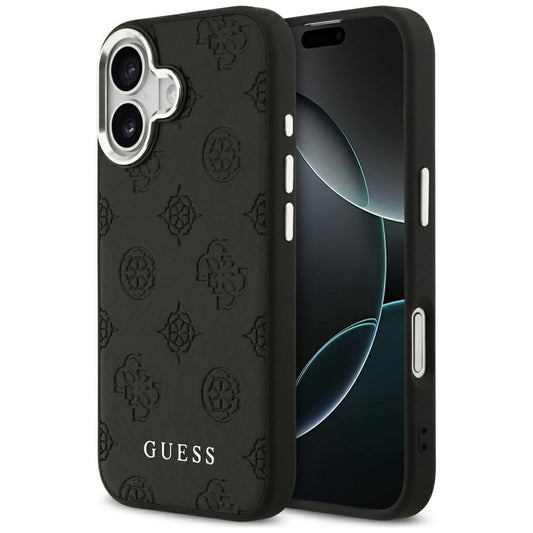 Coque MagSafe pour Apple iPhone 17, Guess, Peony Hot Stamp Script, Noire