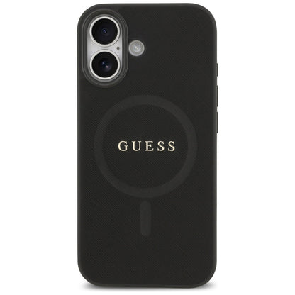 Housse MagSafe pour Apple iPhone 17, Guess, Saffiano Classic Logo, Noire