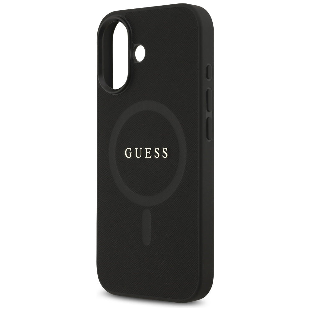 Housse MagSafe pour Apple iPhone 17, Guess, Saffiano Classic Logo, Noire