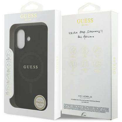 Housse MagSafe pour Apple iPhone 17, Guess, Saffiano Classic Logo, Noire