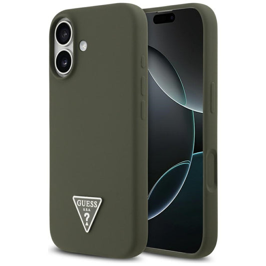 MagSafe Hülle für Apple iPhone 17, Guess, Triangle Logo, Khaki
