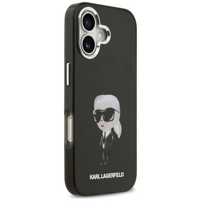 Coque MagSafe pour Apple iPhone 17, Karl Lagerfeld, IML Aquarelle Karl Ikonik, Noire