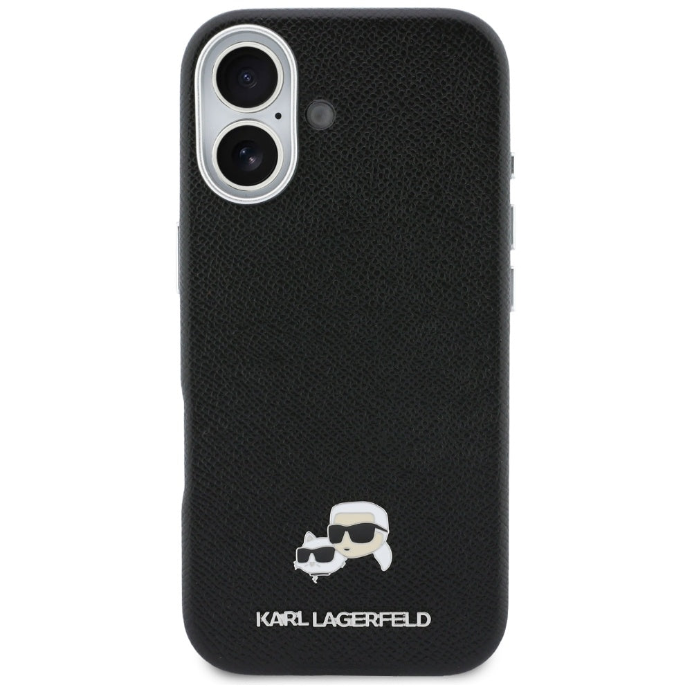 MagSafe Case for Apple iPhone 17, Karl Lagerfeld, Karl & Choupette Head's Pin, Black