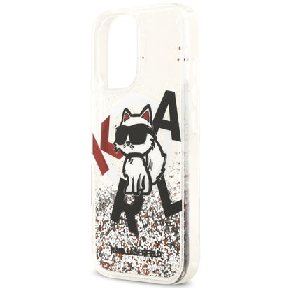 MagSafe Case for Apple iPhone 17, Karl Lagerfeld, Liquid Glitter Choupette Logo, Transparent