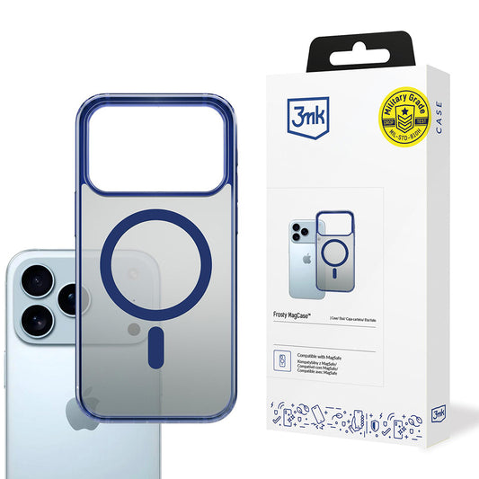 Coque MagSafe pour Apple iPhone 17 Pro, 3MK, Frosty MagCase, Bleu