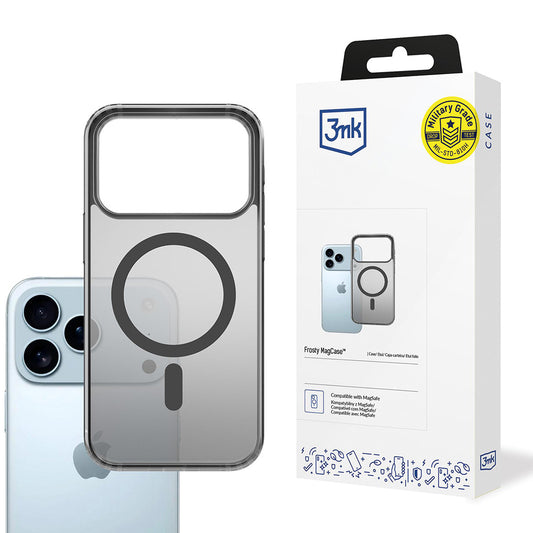 Coque MagSafe pour Apple iPhone 17 Pro, 3MK, Frosty MagCase, Noire