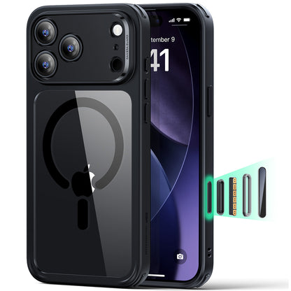 Coque MagSafe pour Apple iPhone 17 Pro, ESR, Classic Hybrid, Noire Transparente