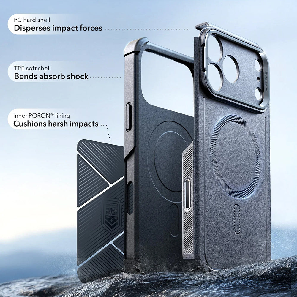 MagSafe Hülle für Apple iPhone 17 Pro, ESR, Cyber Armor Kickstand, Grau