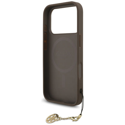 Étui MagSafe pour Apple iPhone 17 Pro, Guess, 4G Charm Cradle, Marron