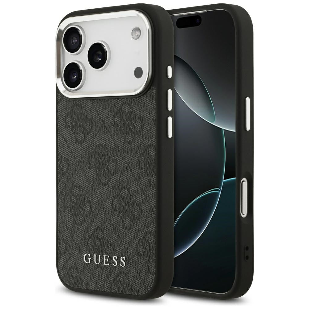MagSafe Hülle für Apple iPhone 17 Pro, Guess, 4G Classic Logo, Schwarz