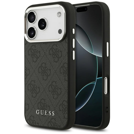 MagSafe Hülle für Apple iPhone 17 Pro, Guess, 4G Classic Logo, Schwarz