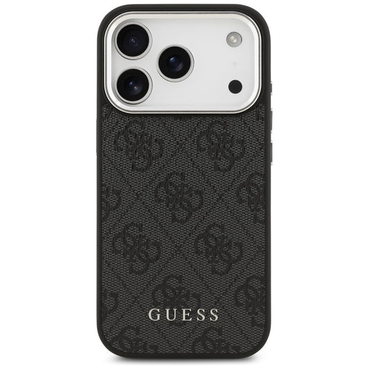 MagSafe Hülle für Apple iPhone 17 Pro, Guess, 4G Classic Logo, Schwarz