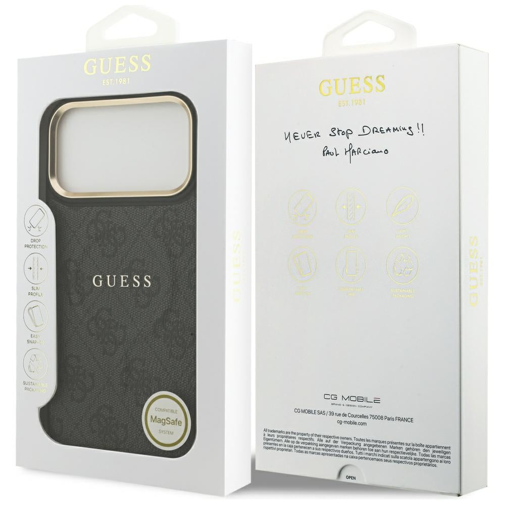 Étui MagSafe pour Apple iPhone 17 Pro, Guess, 4G Classic, Noir