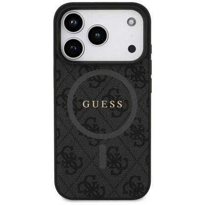 MagSafe Hülle für Apple iPhone 17 Pro, Guess, 4G Ring Classic Logo, Schwarz