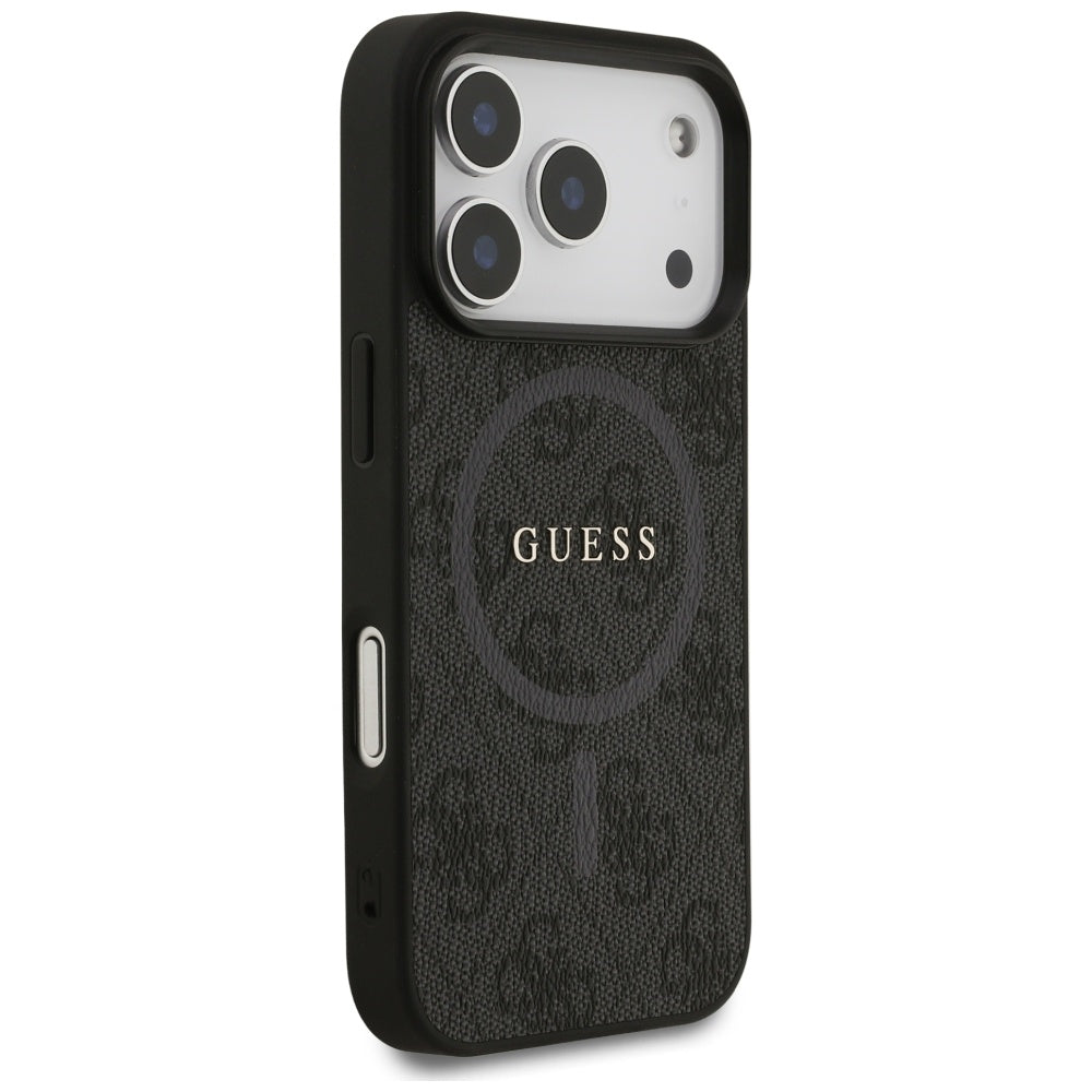 MagSafe Hülle für Apple iPhone 17 Pro, Guess, 4G Ring Classic Logo, Schwarz