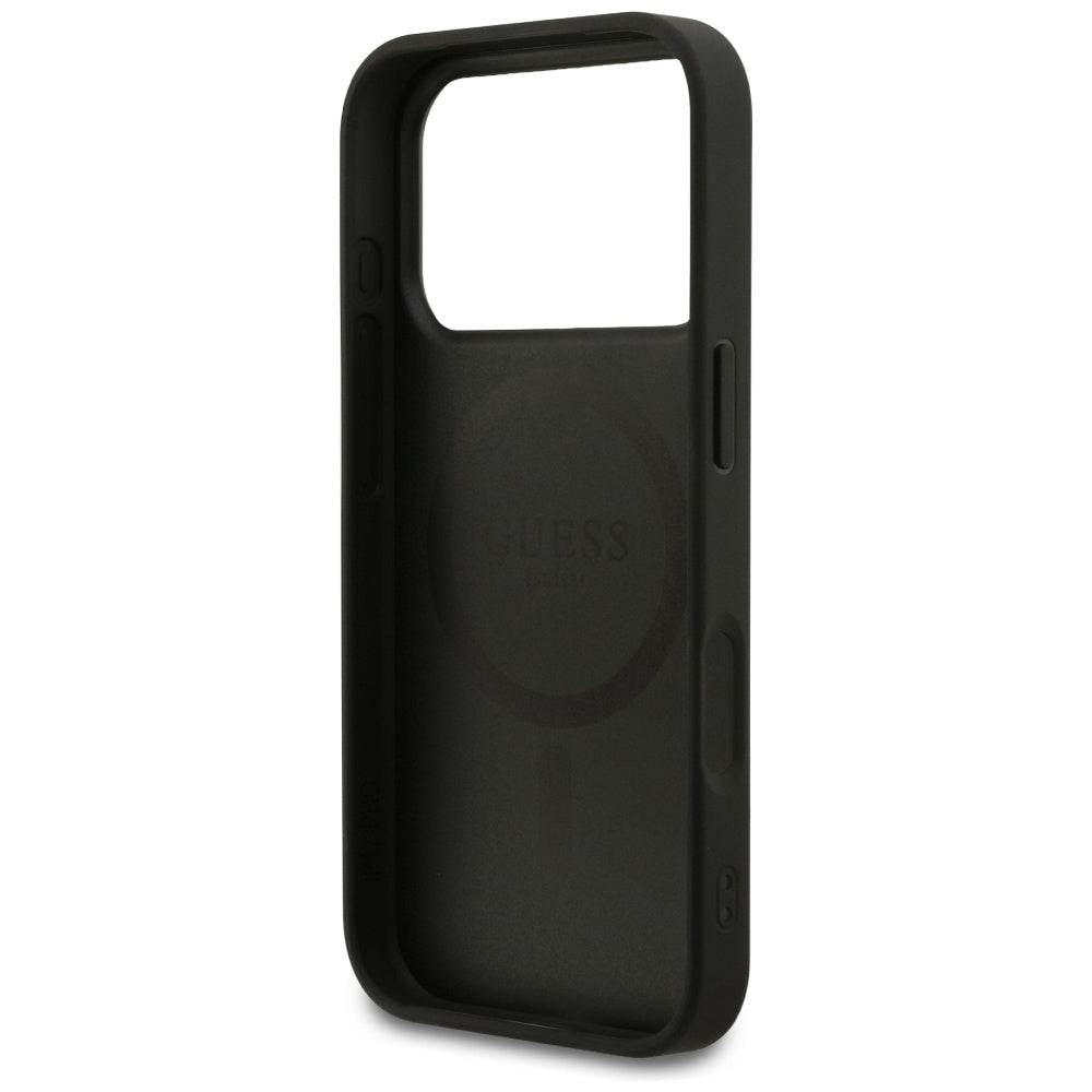 MagSafe Hülle für Apple iPhone 17 Pro, Guess, 4G Ring Classic Logo, Schwarz