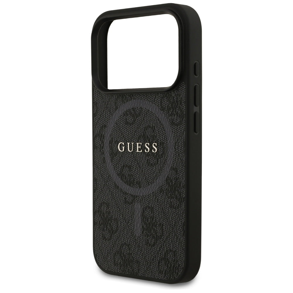MagSafe Hülle für Apple iPhone 17 Pro, Guess, 4G Ring Classic Logo, Schwarz