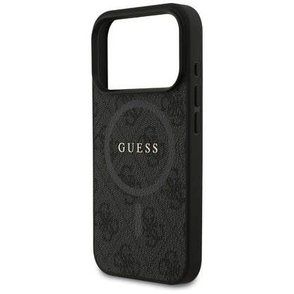 MagSafe Hülle für Apple iPhone 17 Pro, Guess, 4G Ring Classic Logo, Schwarz