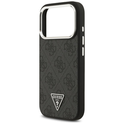 MagSafe Case for Apple iPhone 17 Pro, Guess, 4G Triangle Logo, Black Silver