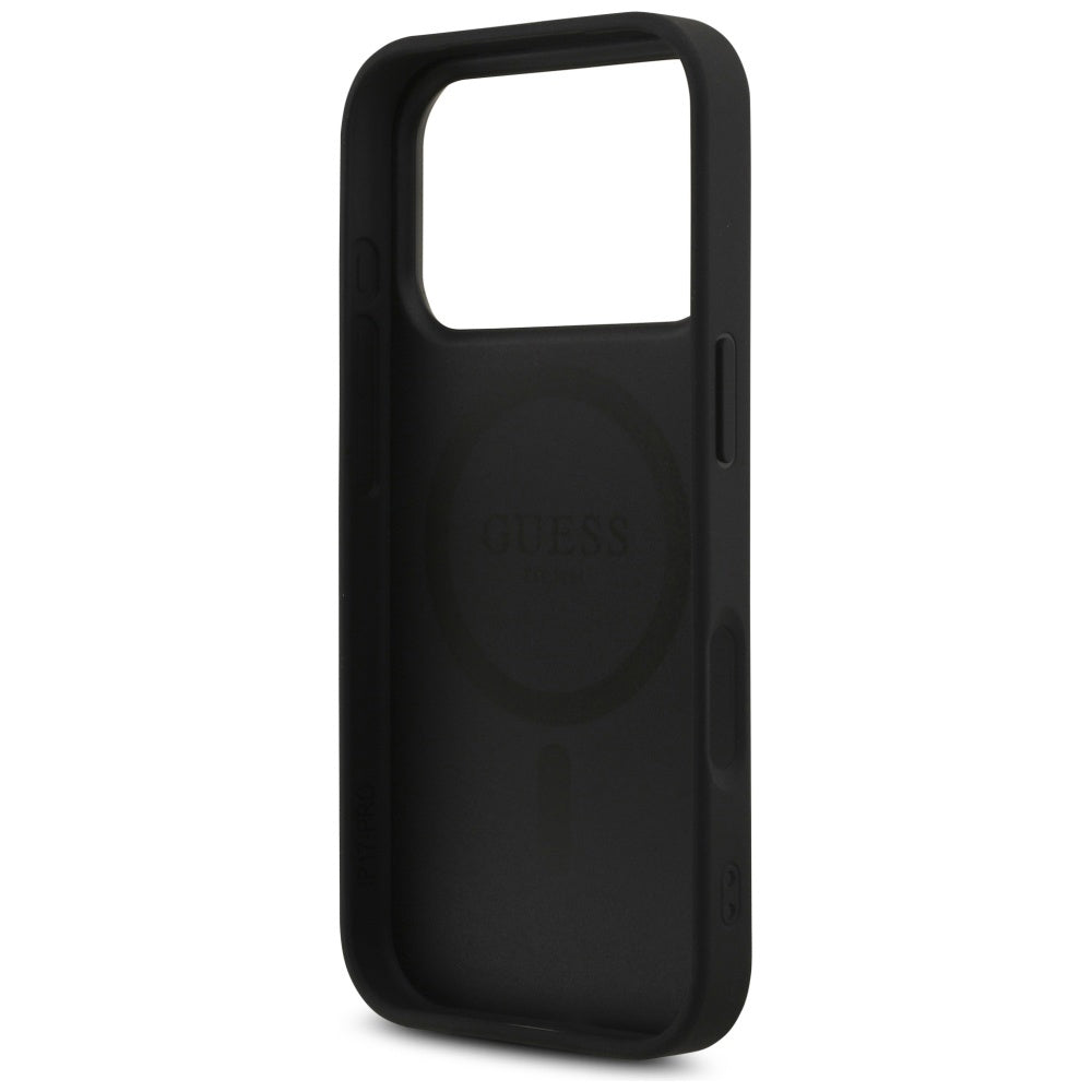 MagSafe Hülle für Apple iPhone 17 Pro, Guess, 4G Triangle Strass, Schwarz