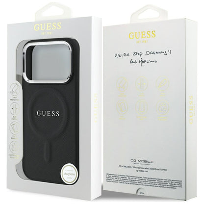 Étui MagSafe pour Apple iPhone 17 Pro, Guess, Classic Logo, Noir