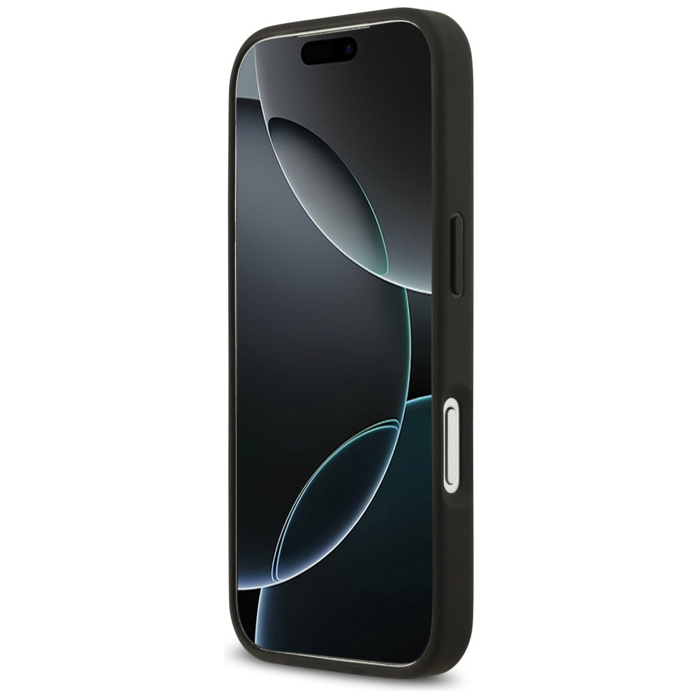 MagSafe Case for Apple iPhone 17 Pro, Guess, Grained Flowers, Black