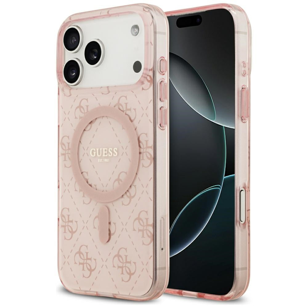 Étui MagSafe pour Apple iPhone 17 Pro, Guess, IML 4G Background, Rose
