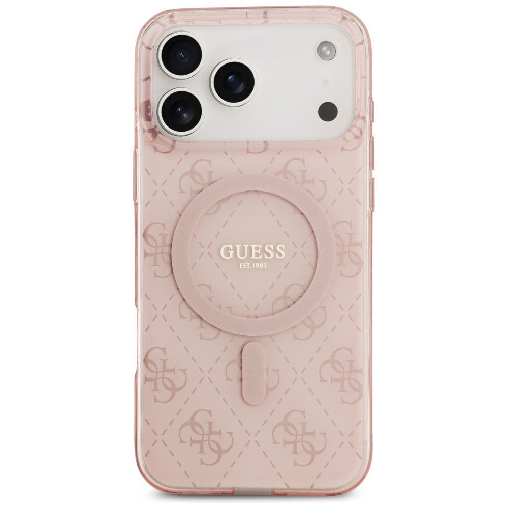 Étui MagSafe pour Apple iPhone 17 Pro, Guess, IML 4G Background, Rose