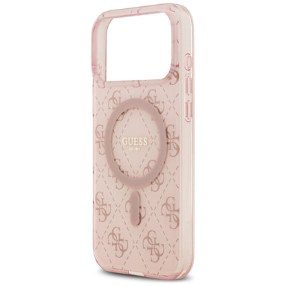 Étui MagSafe pour Apple iPhone 17 Pro, Guess, IML 4G Background, Rose