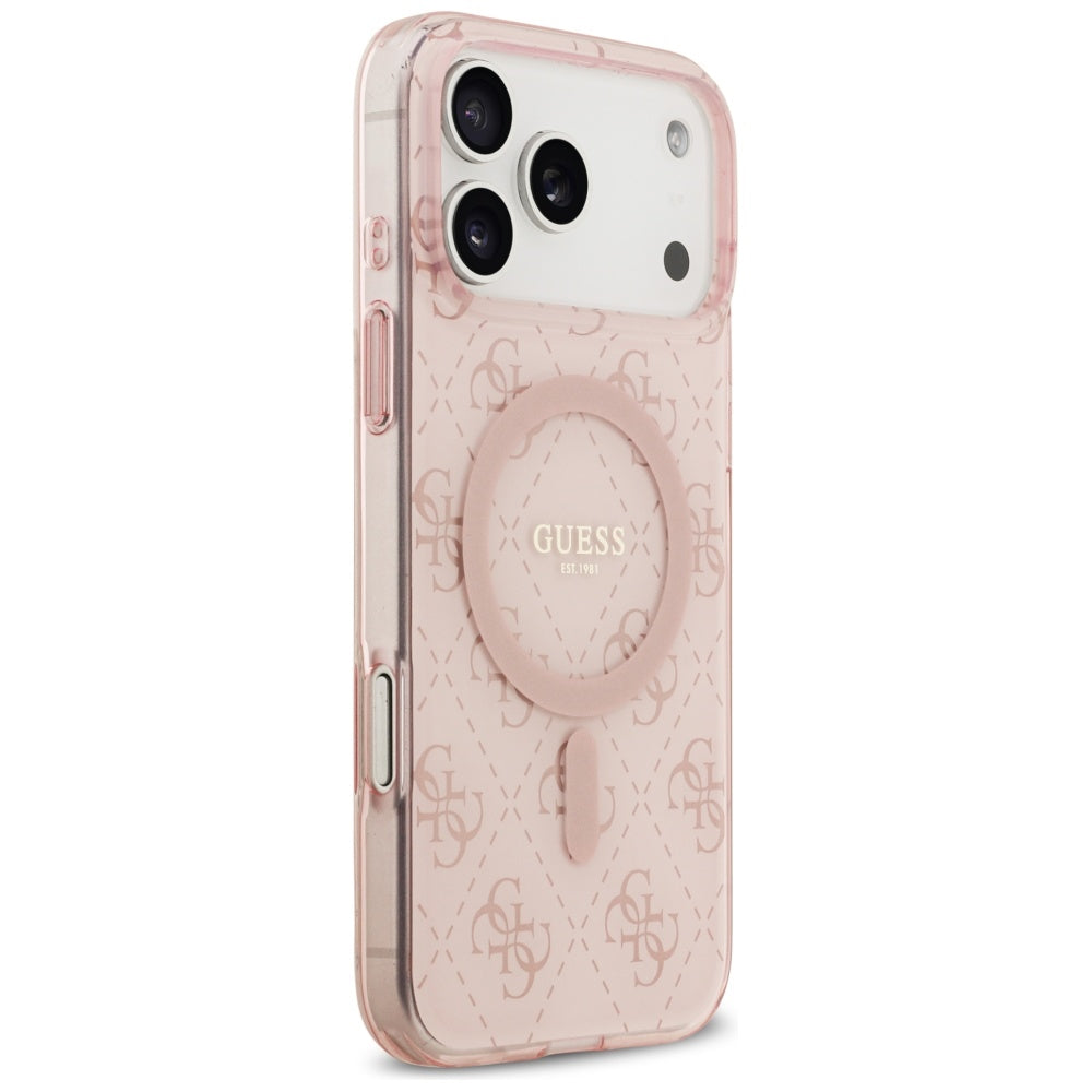 Étui MagSafe pour Apple iPhone 17 Pro, Guess, IML 4G Background, Rose