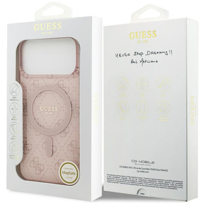 Étui MagSafe pour Apple iPhone 17 Pro, Guess, IML 4G Background, Rose