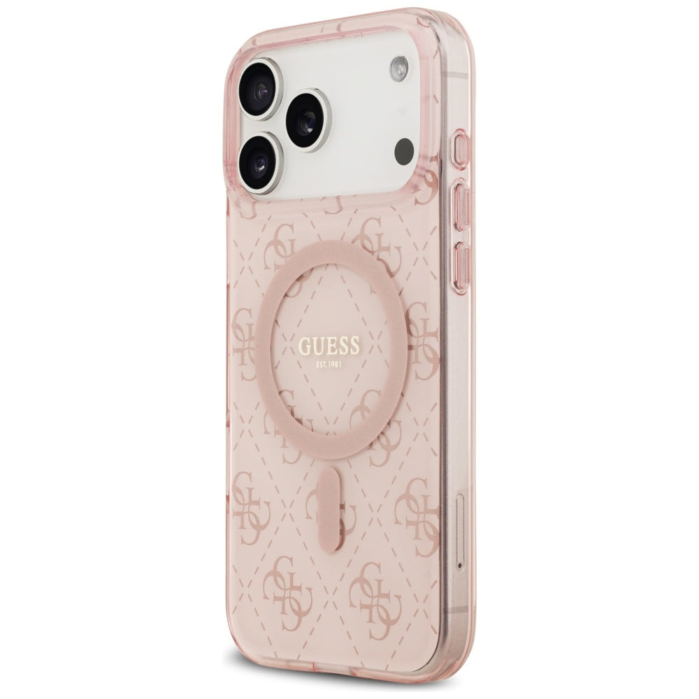 Étui MagSafe pour Apple iPhone 17 Pro, Guess, IML 4G Background, Rose
