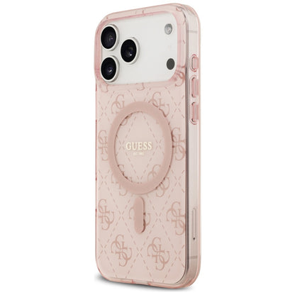 Étui MagSafe pour Apple iPhone 17 Pro, Guess, IML 4G Background, Rose