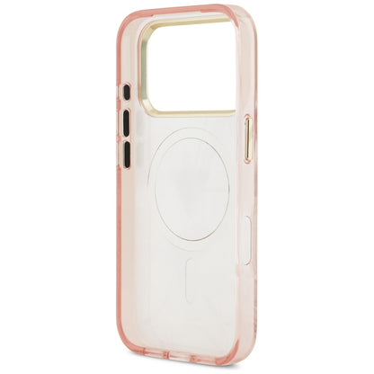 Étui MagSafe pour Apple iPhone 17 Pro, Guess, Jungle Tonal Triangle, Rose