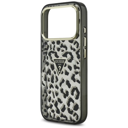 Étui MagSafe pour Apple iPhone 17 Pro, Guess, Leopard Glitter, Noir