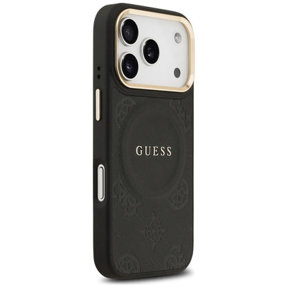 Coque MagSafe pour Apple iPhone 17 Pro, Guess, Peony Hot Stamp, Noire
