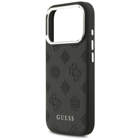 Coque MagSafe pour Apple iPhone 17 Pro, Guess, Peony Hot Stamp Script, Noire