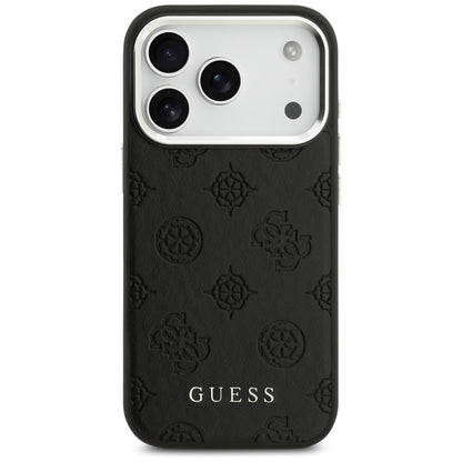 Coque MagSafe pour Apple iPhone 17 Pro, Guess, Peony Hot Stamp Script, Noire