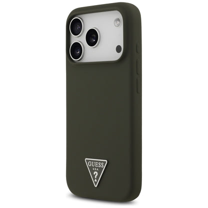 Étui MagSafe pour Apple iPhone 17 Pro, Guess, Logo Triangle, Kaki