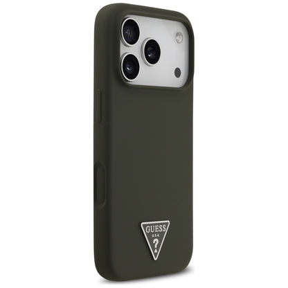 Étui MagSafe pour Apple iPhone 17 Pro, Guess, Logo Triangle, Kaki