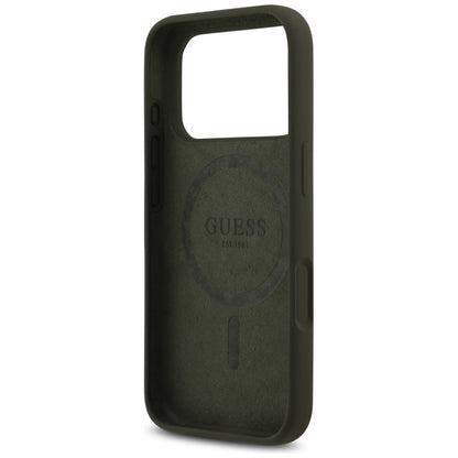 Étui MagSafe pour Apple iPhone 17 Pro, Guess, Logo Triangle, Kaki