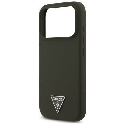 Étui MagSafe pour Apple iPhone 17 Pro, Guess, Logo Triangle, Kaki