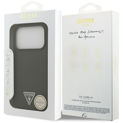 Étui MagSafe pour Apple iPhone 17 Pro, Guess, Logo Triangle, Kaki