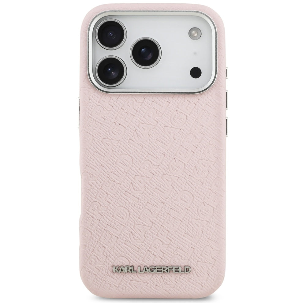Coque MagSafe pour Apple iPhone 17 Pro, Karl Lagerfeld, FW Stamped Karl, Rose