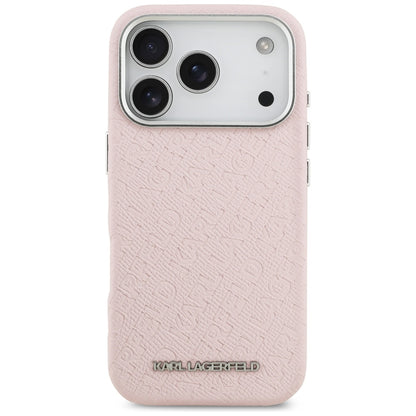 Coque MagSafe pour Apple iPhone 17 Pro, Karl Lagerfeld, FW Stamped Karl, Rose