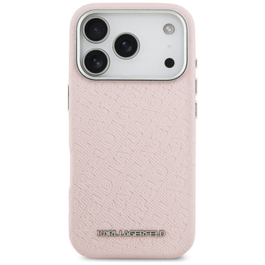 Coque MagSafe pour Apple iPhone 17 Pro, Karl Lagerfeld, FW Stamped Karl, Rose